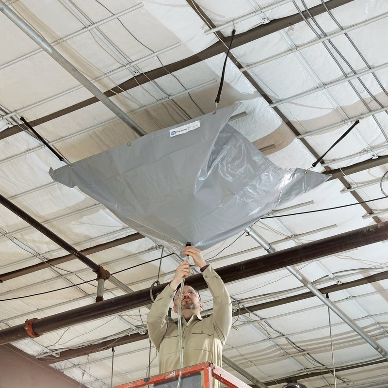 PIG Roof Leak Diverter Tarp - 5' x 5' - Gray - TLS462-GY - Image 2
